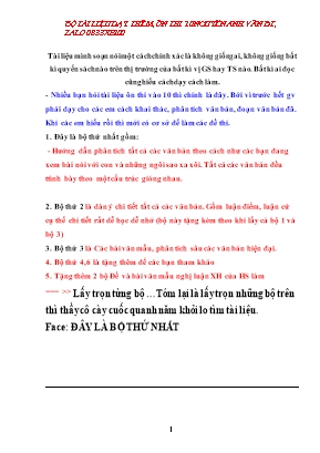 Tài liệu ôn tập Ngữ văn Lớp 9 Mô típ, cấu trúc bài văn nghị luận văn học - Nguyễn Anh Văn